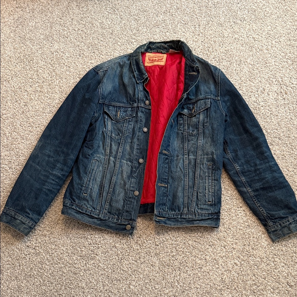 Levi's Blue Denim Jacket with Red Interior
